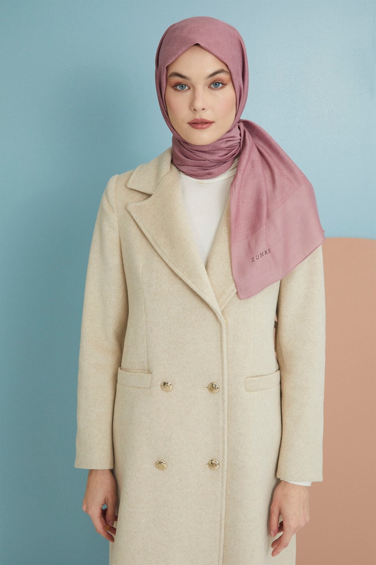Monogram Desenli Gül Kurusu Şal 0103 