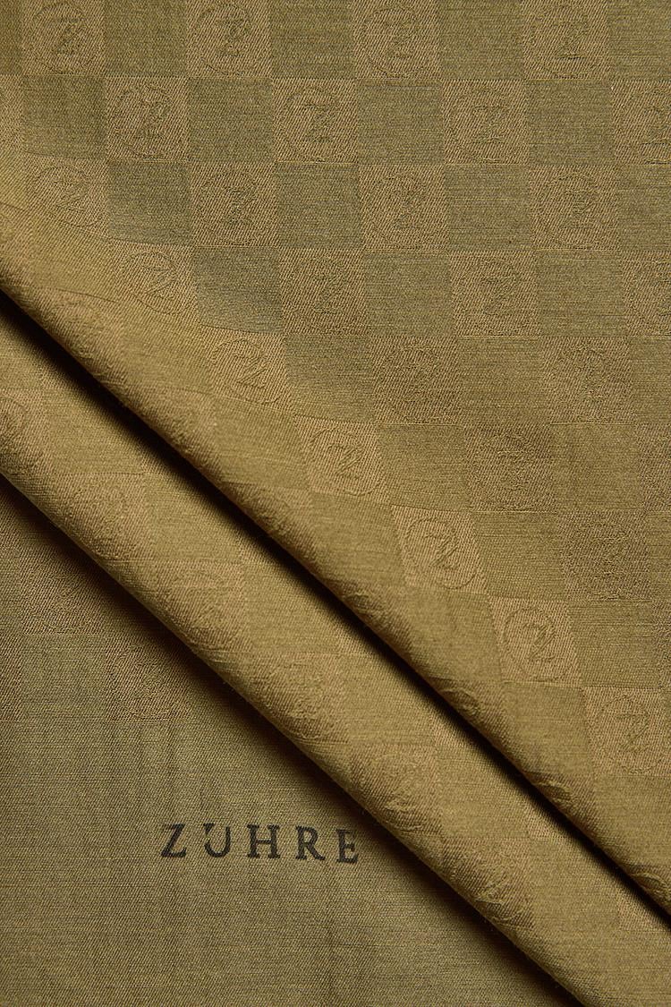 Monogram Desenli Haki Seher Şal 0106