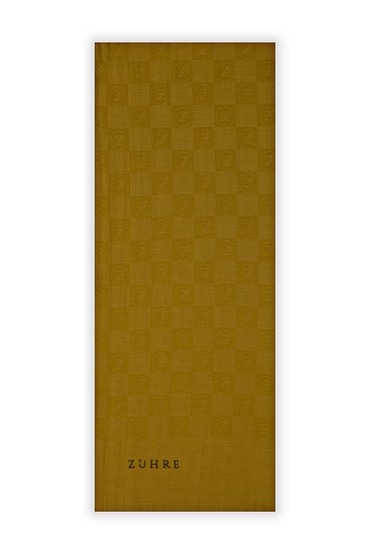 Monogram Desenli Hardal Seher Şal 0106