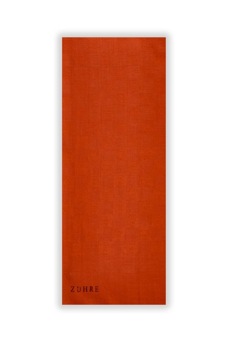 Monogram Desenli Kiremit Seher Şal 0106