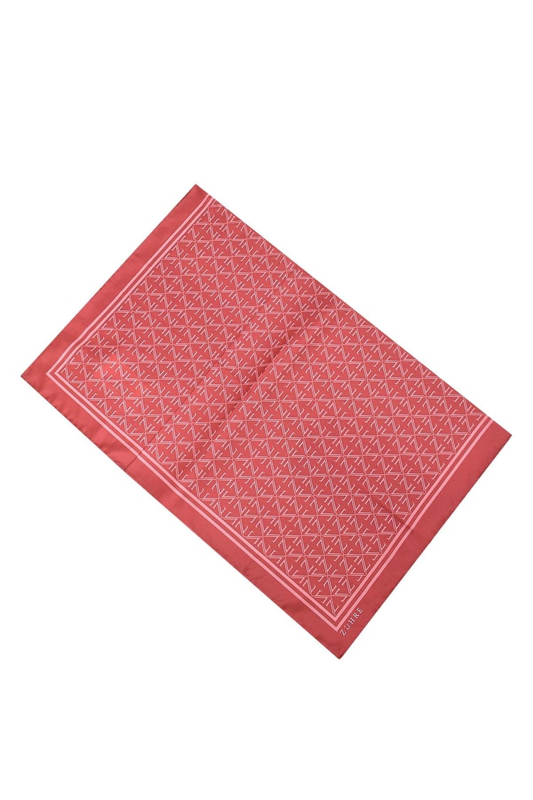 Monogram Desenli Polyester Twill Eşarp 0081 V24
