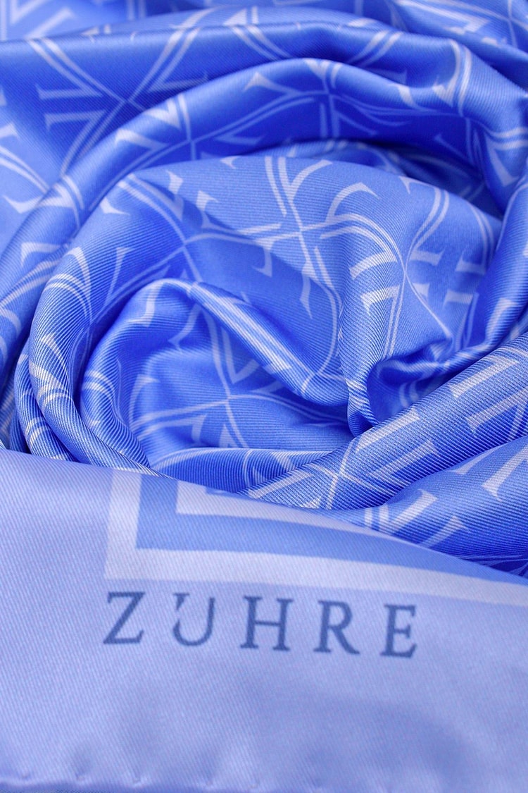 Monogram Desenli Polyester Twill Eşarp 0081 V18