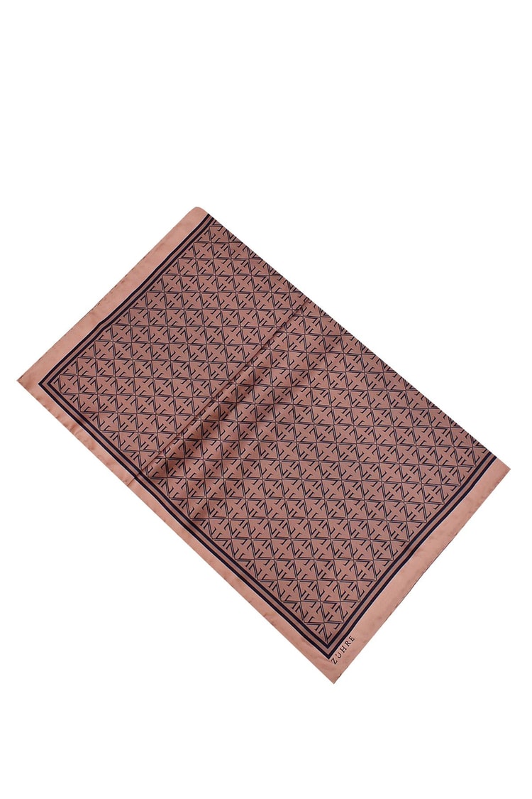 Monogram Desenli Polyester Twill Eşarp 0081 V13