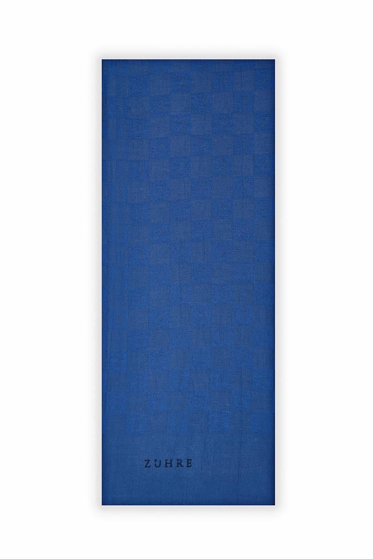 Monogram Desenli Saks Seher Şal 0106