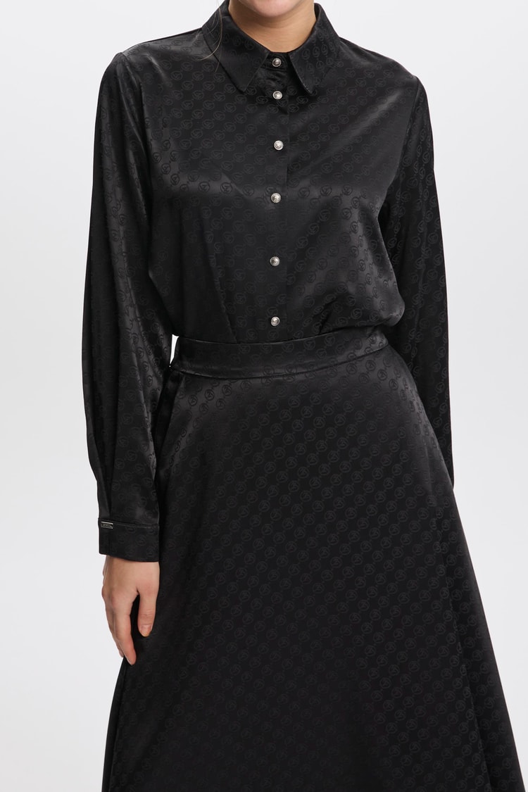 Monogram Desenli Siyah Etek ETK-0174