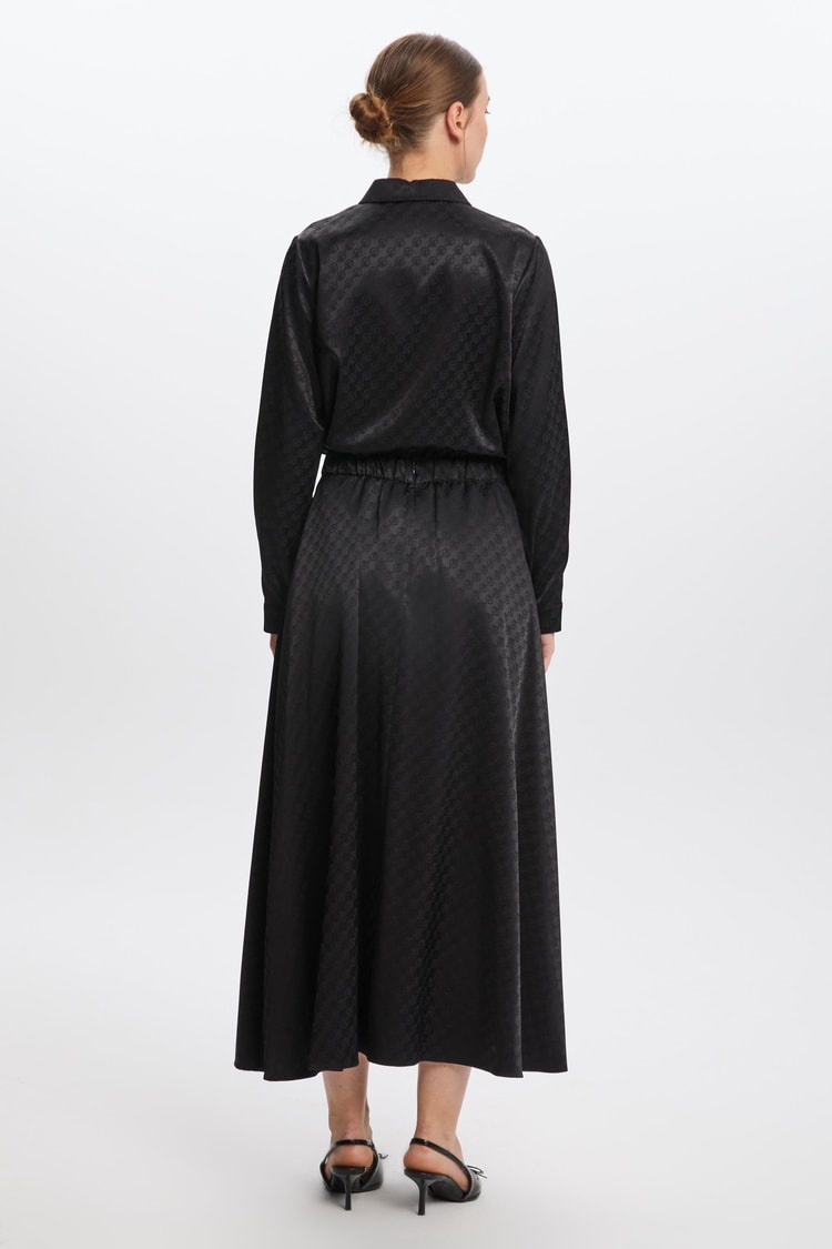 Monogram Desenli Siyah Etek ETK-0174