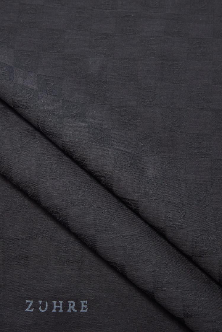 Monogram Desenli Siyah Seher Şal 0106