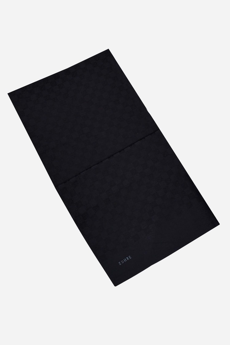 Monogram Desenli Siyah Seher Şal 0106