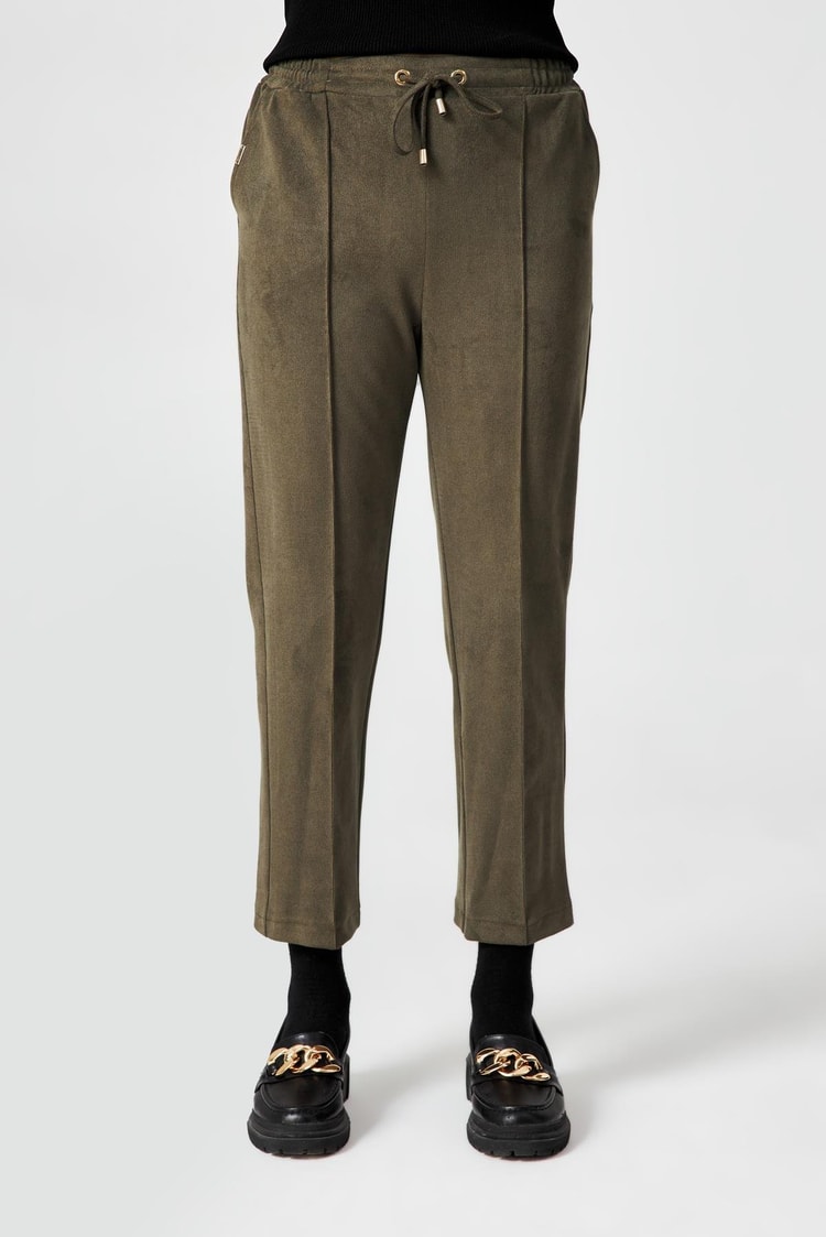 Süet Görünümlü Haki Pantolon P-0167