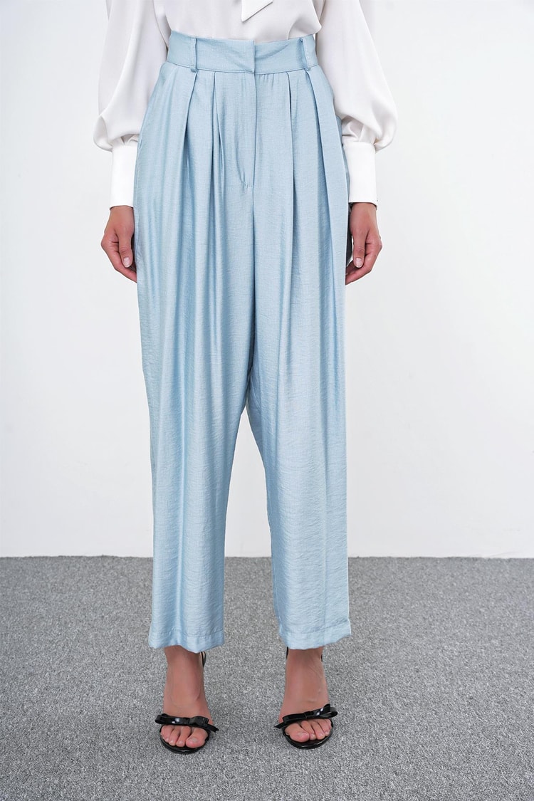 Pileli Aqua Şalvar Pantolon P-0187