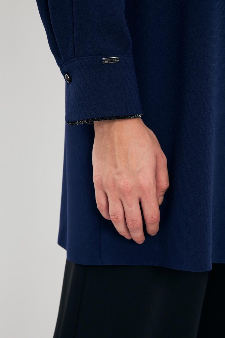Şerit Detaylı Lacivert Tunik T-1498