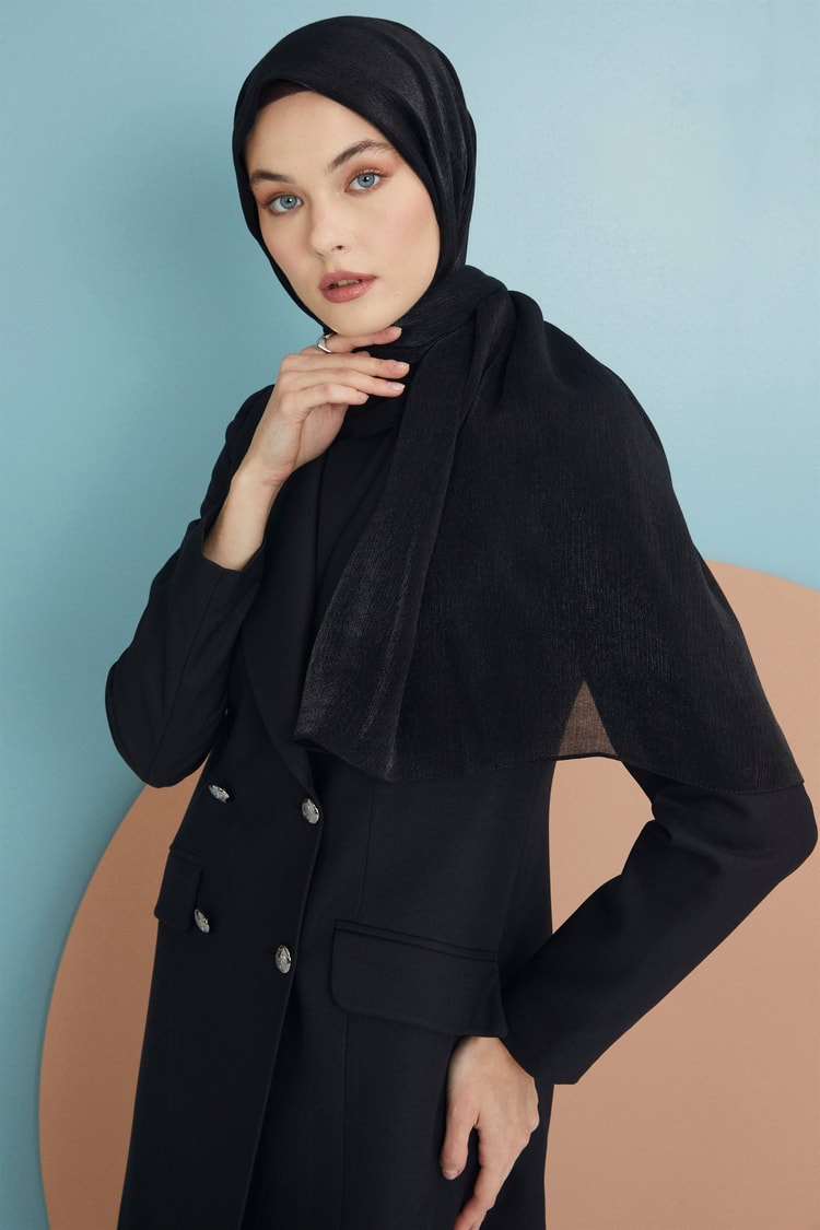 Siyah Carmen Basic Şal 0101 