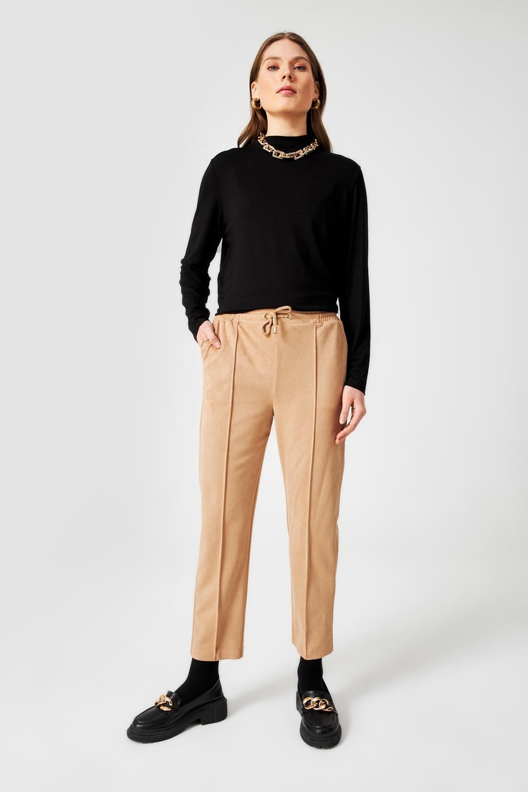 Süet Görünümlü Bej Pantolon P-0167