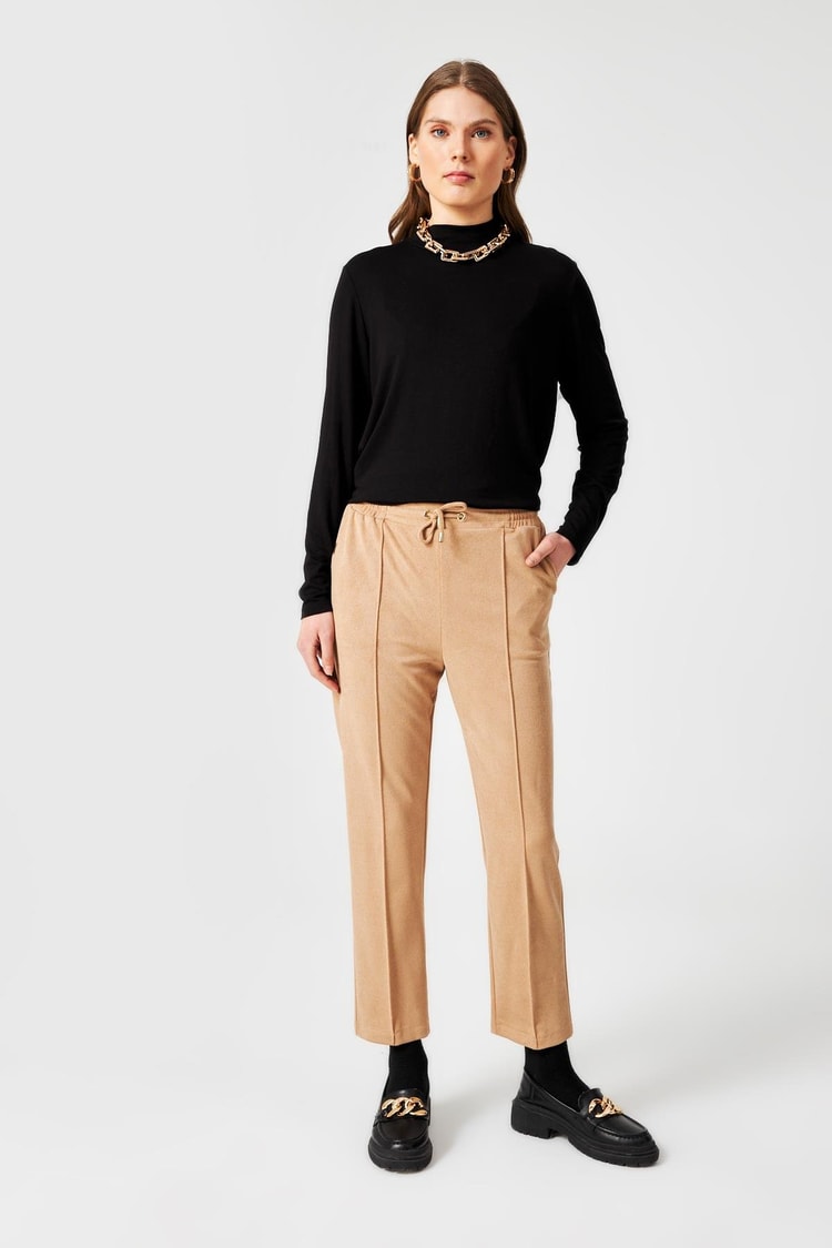 Süet Görünümlü Bej Pantolon P-0167