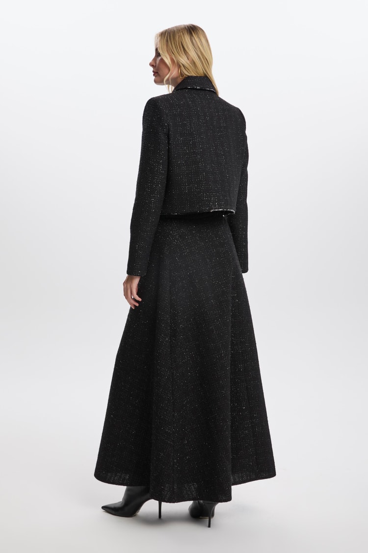 Tweed Desenli Siyah İkili Takım TK-1373