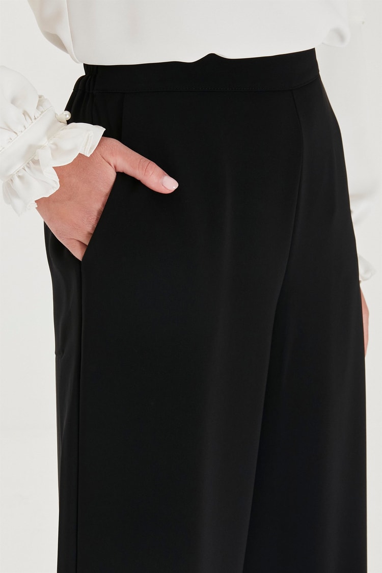 ZÜHRE Bol Paça Siyah Pantolon P-0013