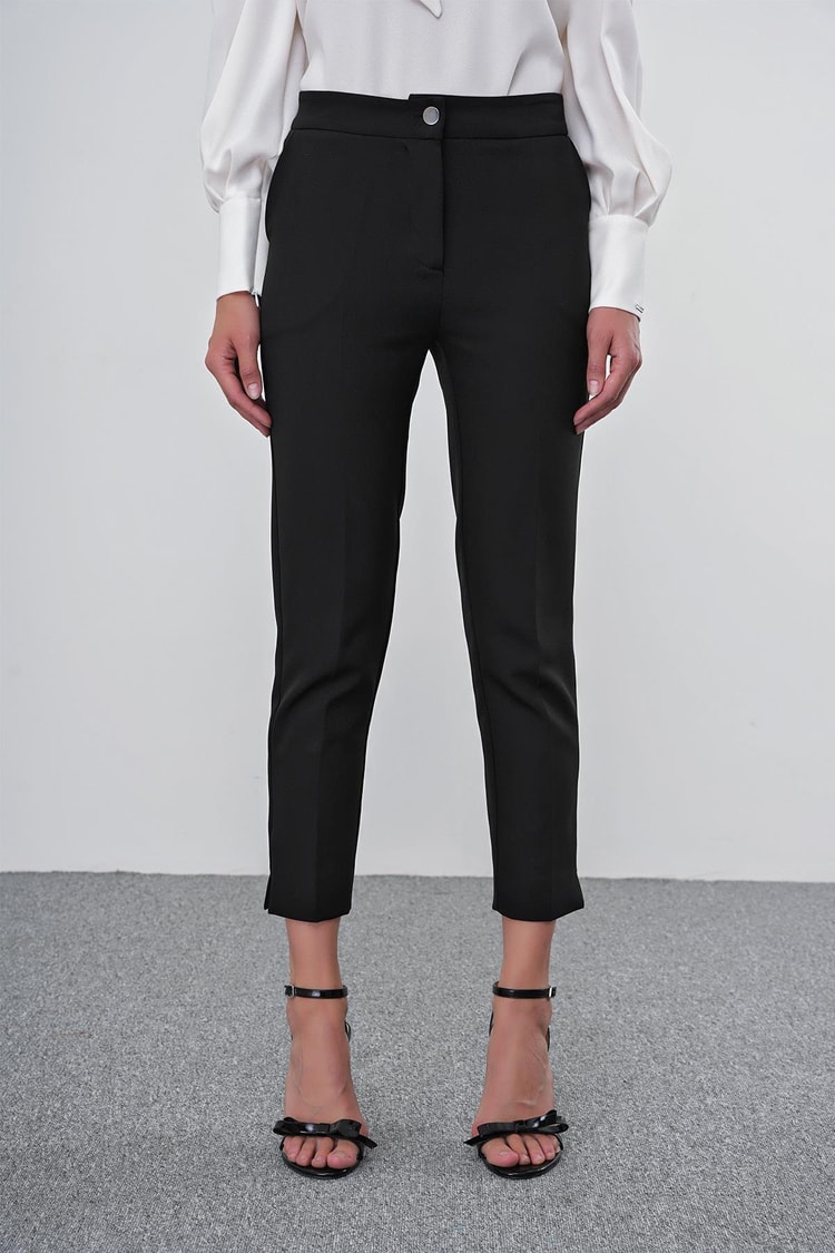ZÜHRE Dar Paça Kumaş Pantolon Siyah P-0024