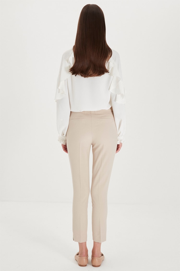 ZÜHRE Dar Paça Pantolon Bej P-0024