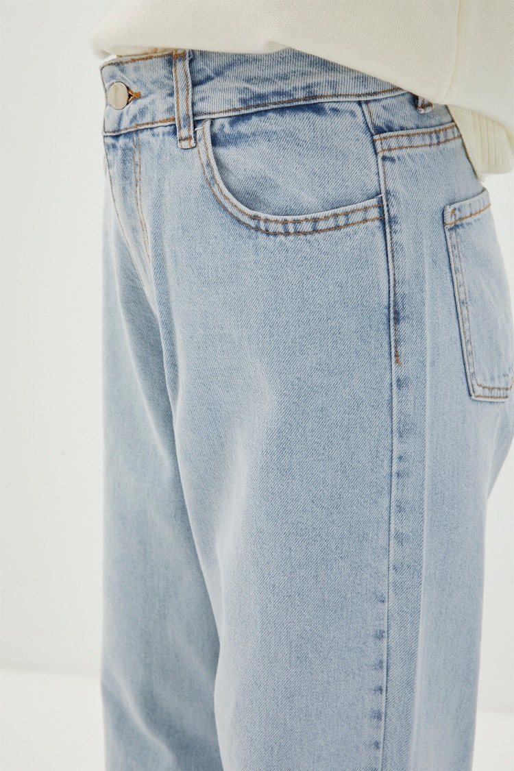ZÜHRE Yüksek Bel Bol Paça Jean Pantolon P-0140