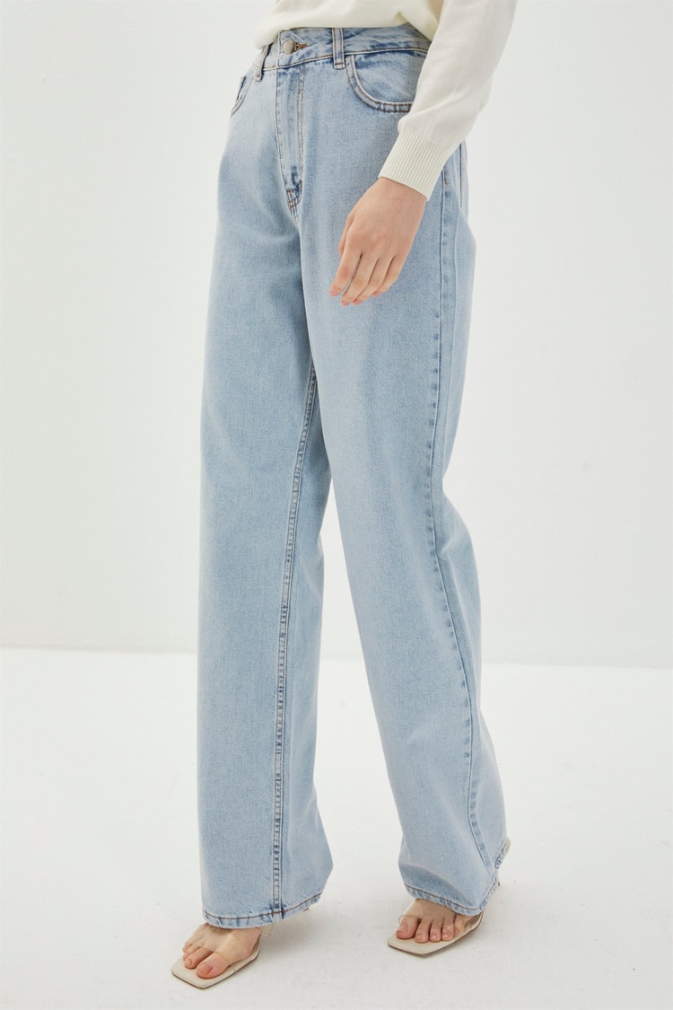 ZÜHRE Yüksek Bel Bol Paça Jean Pantolon P-0140