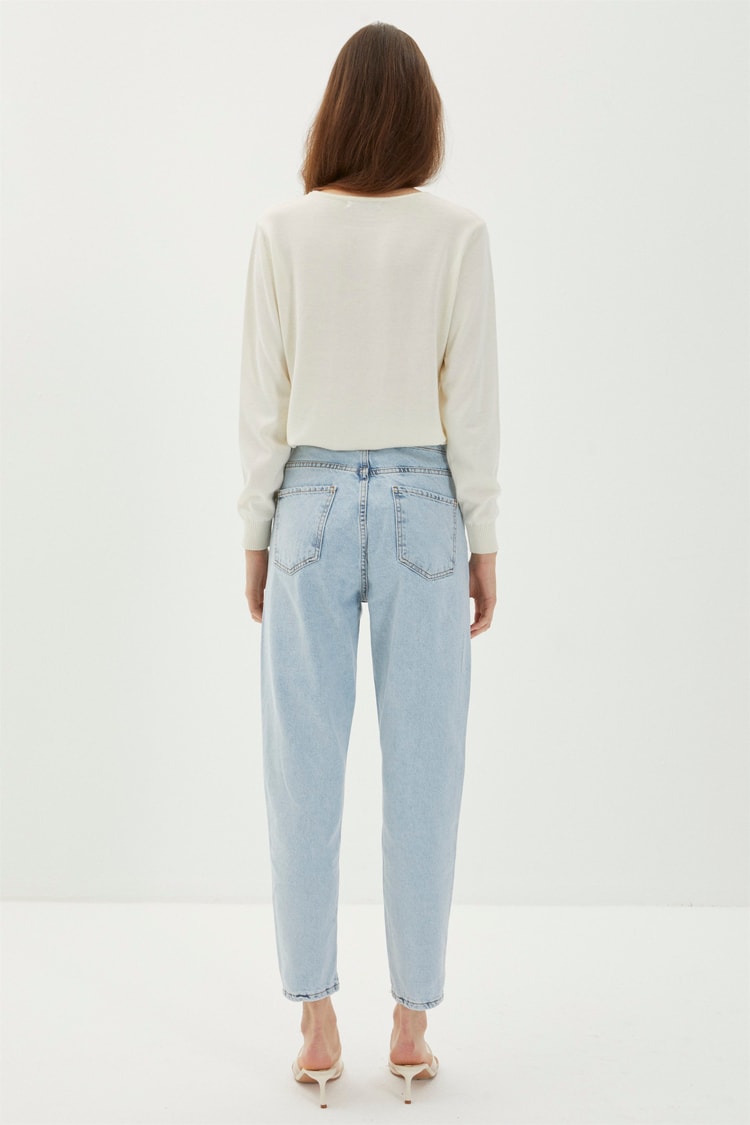 P-0137 (50286) MOM JEANS KOT PANTOLON 36-42