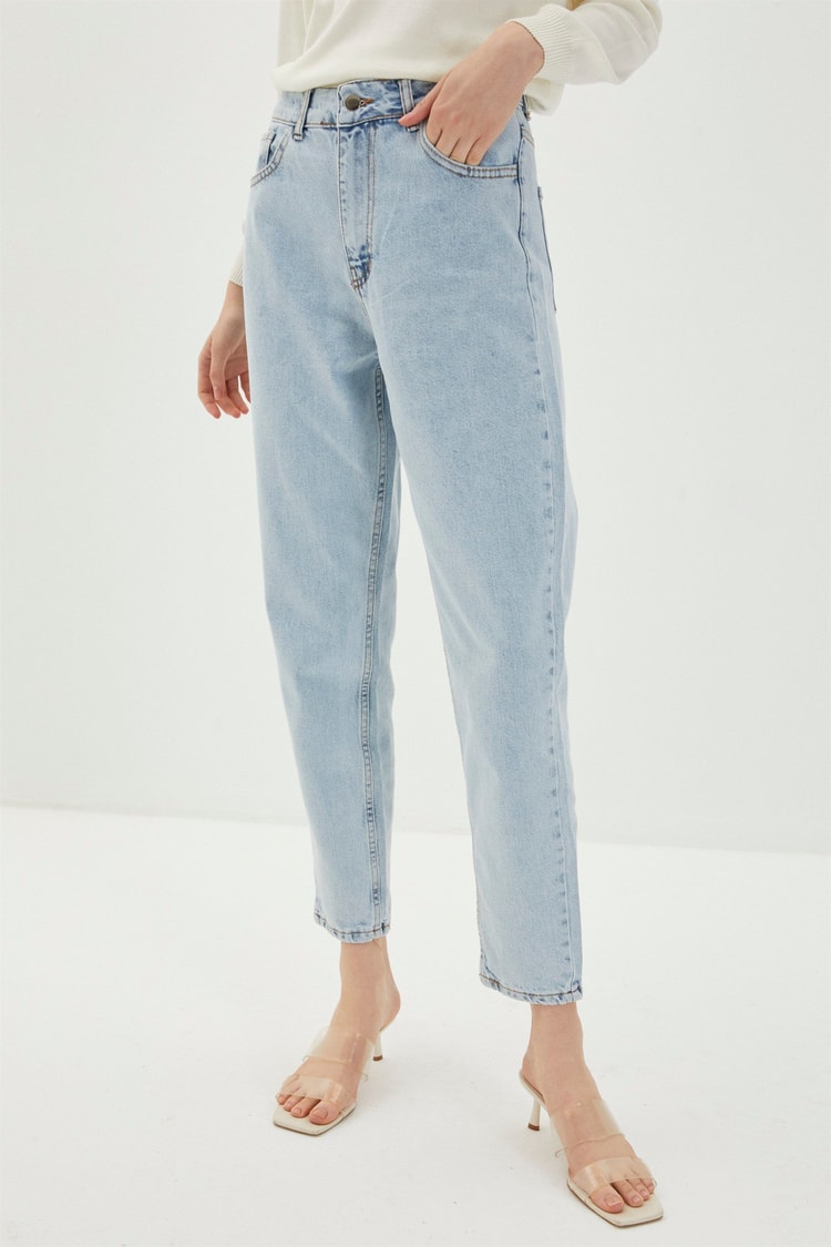P-0137 (50286) MOM JEANS KOT PANTOLON 36-42