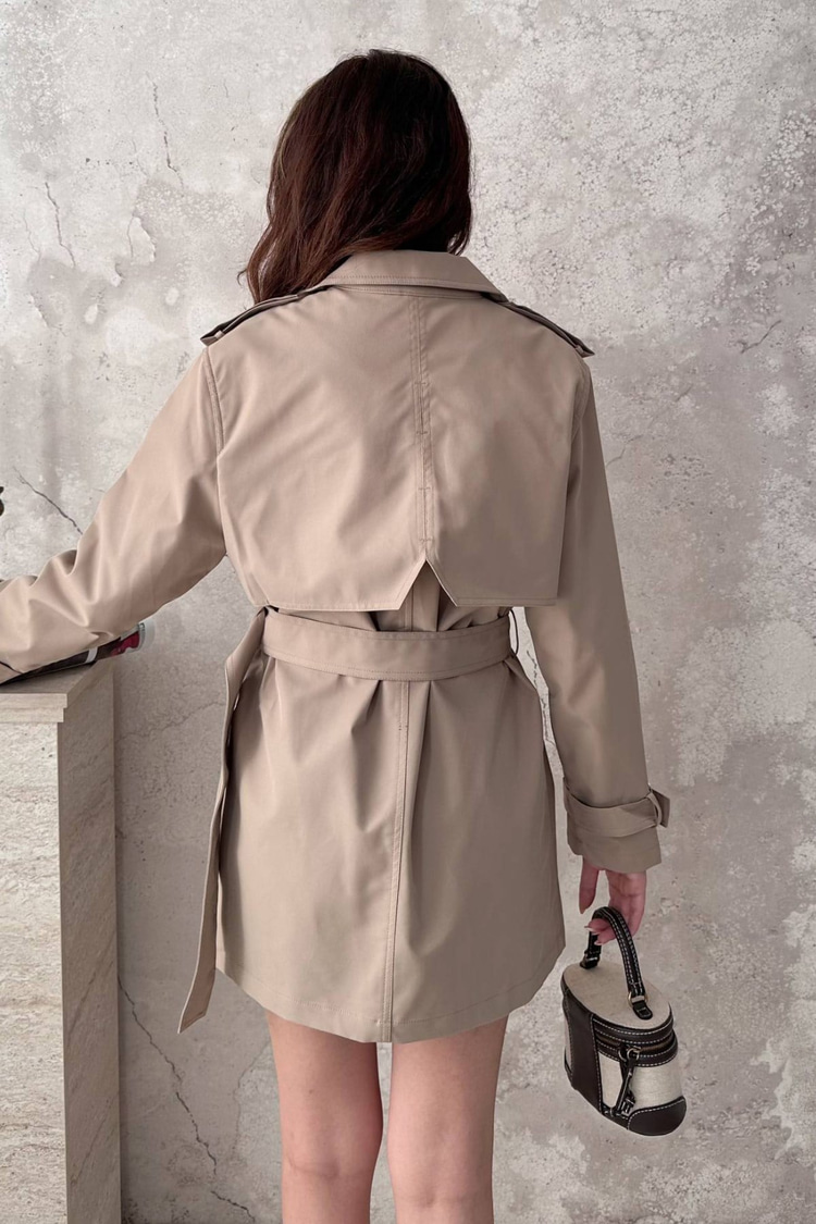 Beige Tone Buttoned Trench Coat