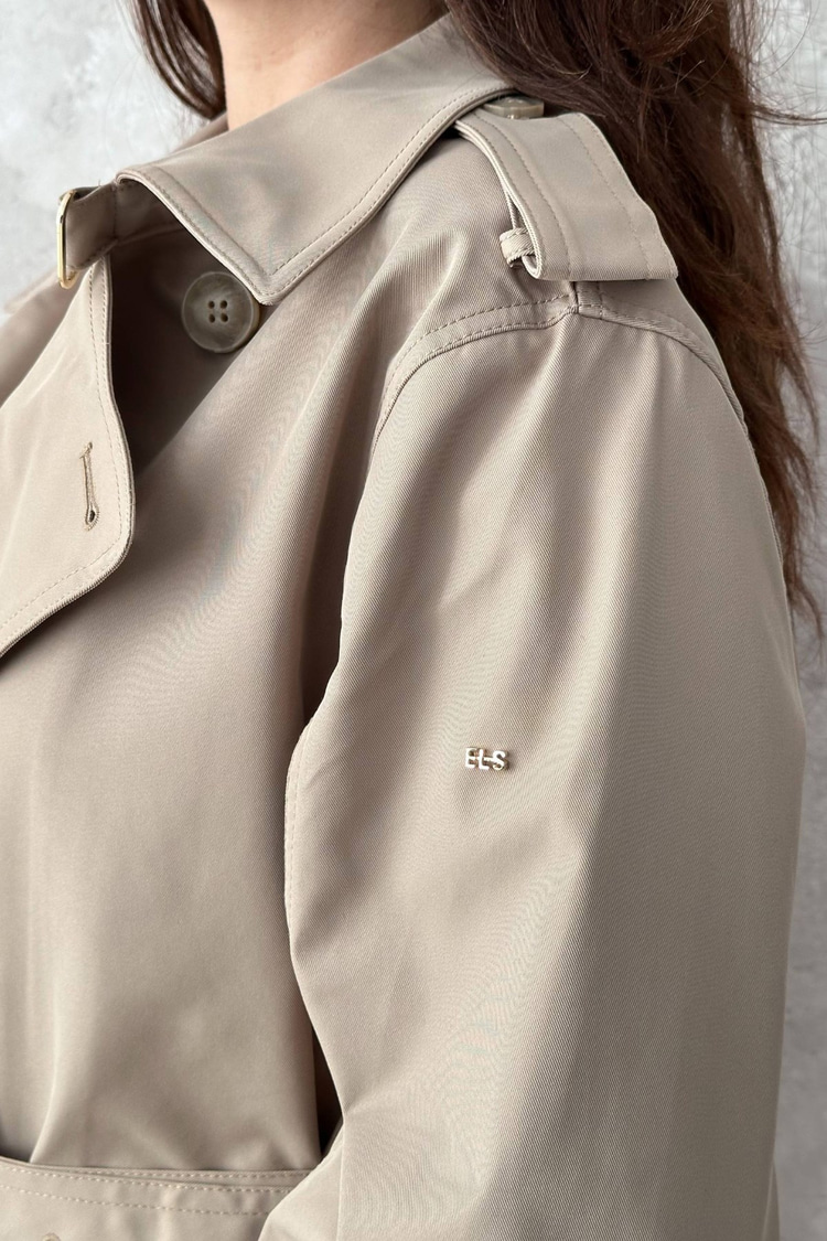Beige Tone Buttoned Trench Coat