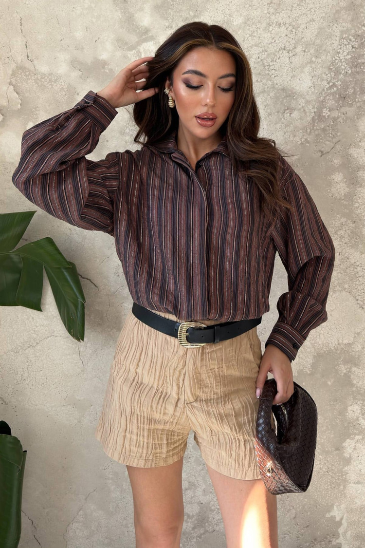 Brown Striped Shirt