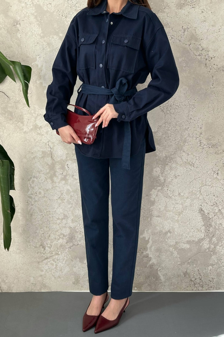 Navy Gabardine Suit