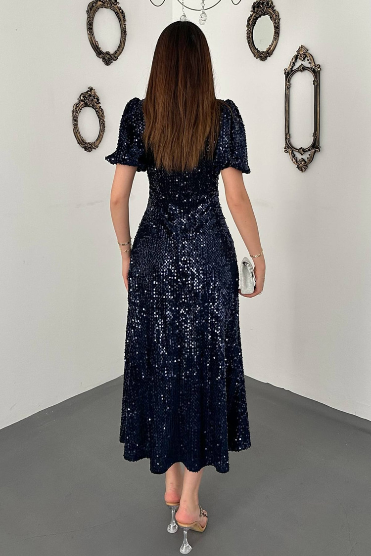 Navy Sequin Dress
