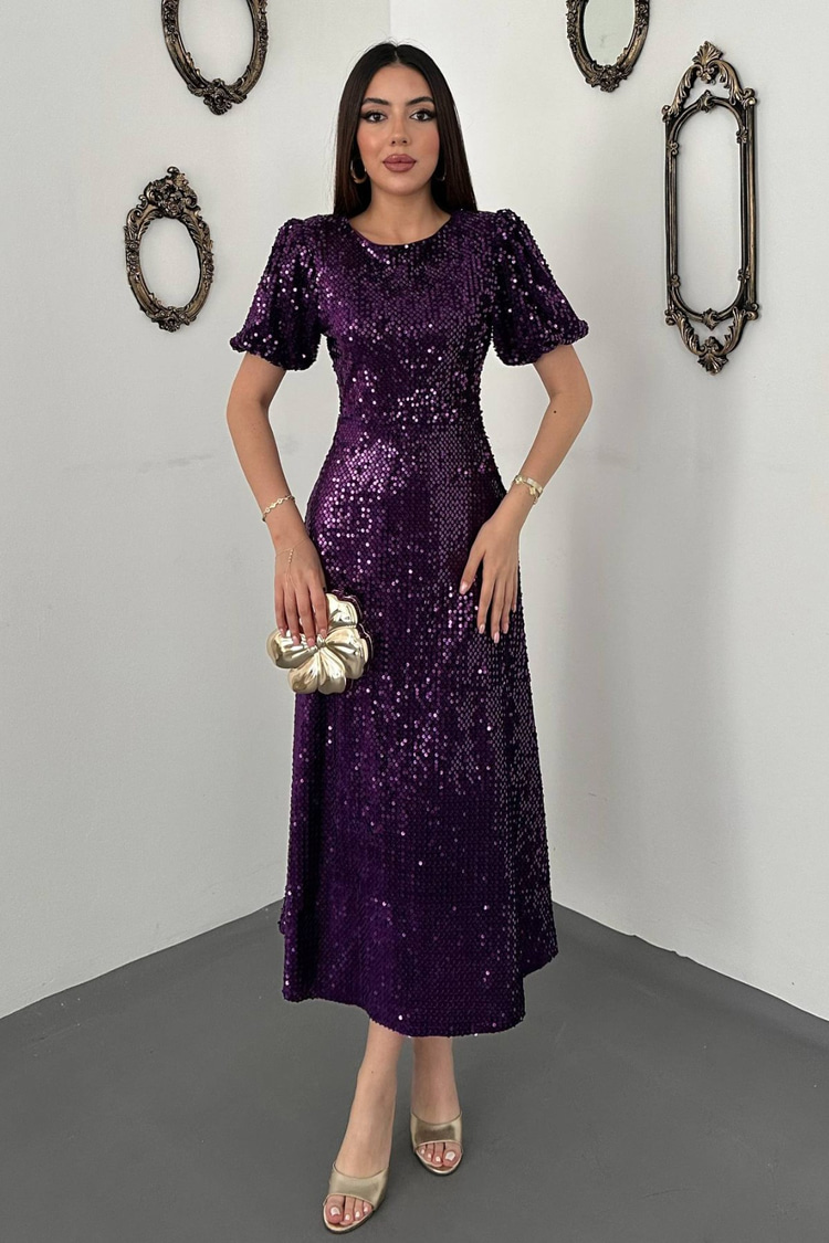 Purple Sequin Dress