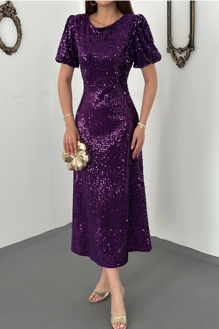 Purple Sequin Dress
