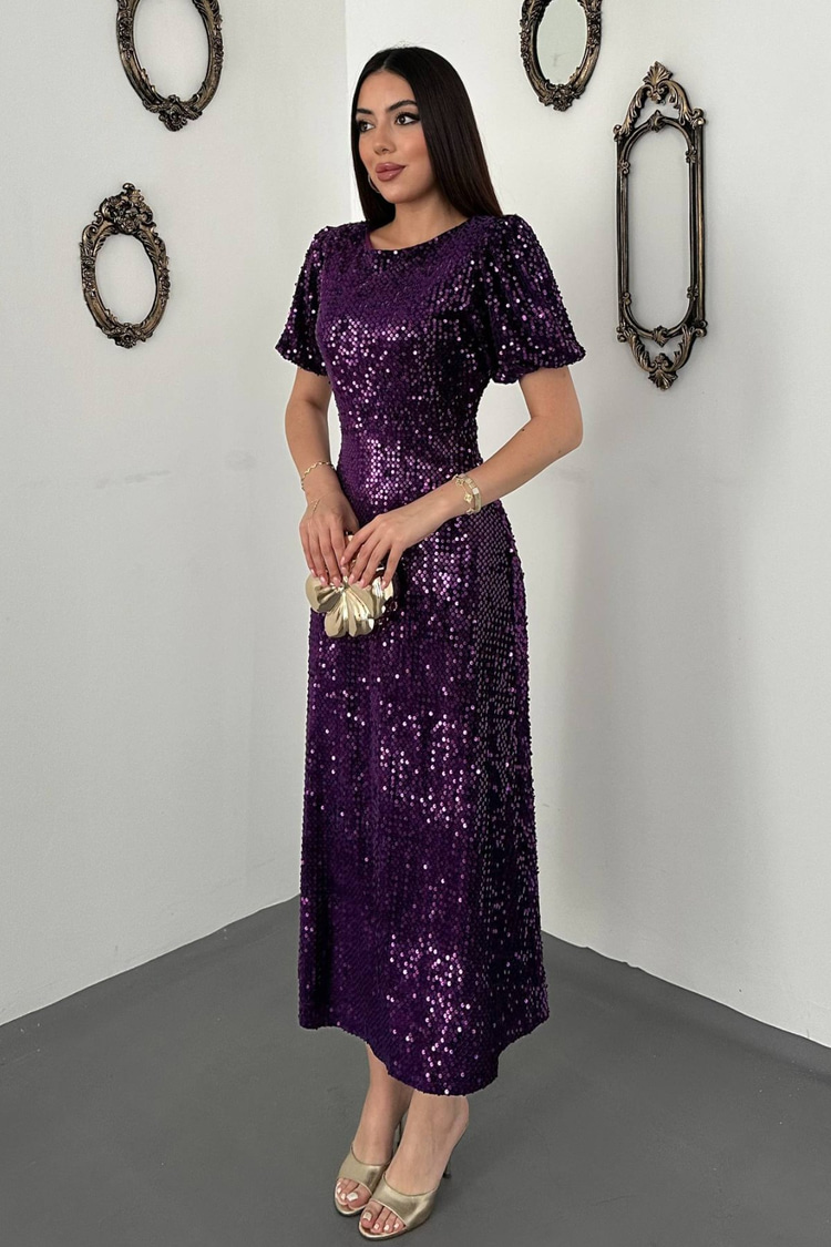 Purple Sequin Dress