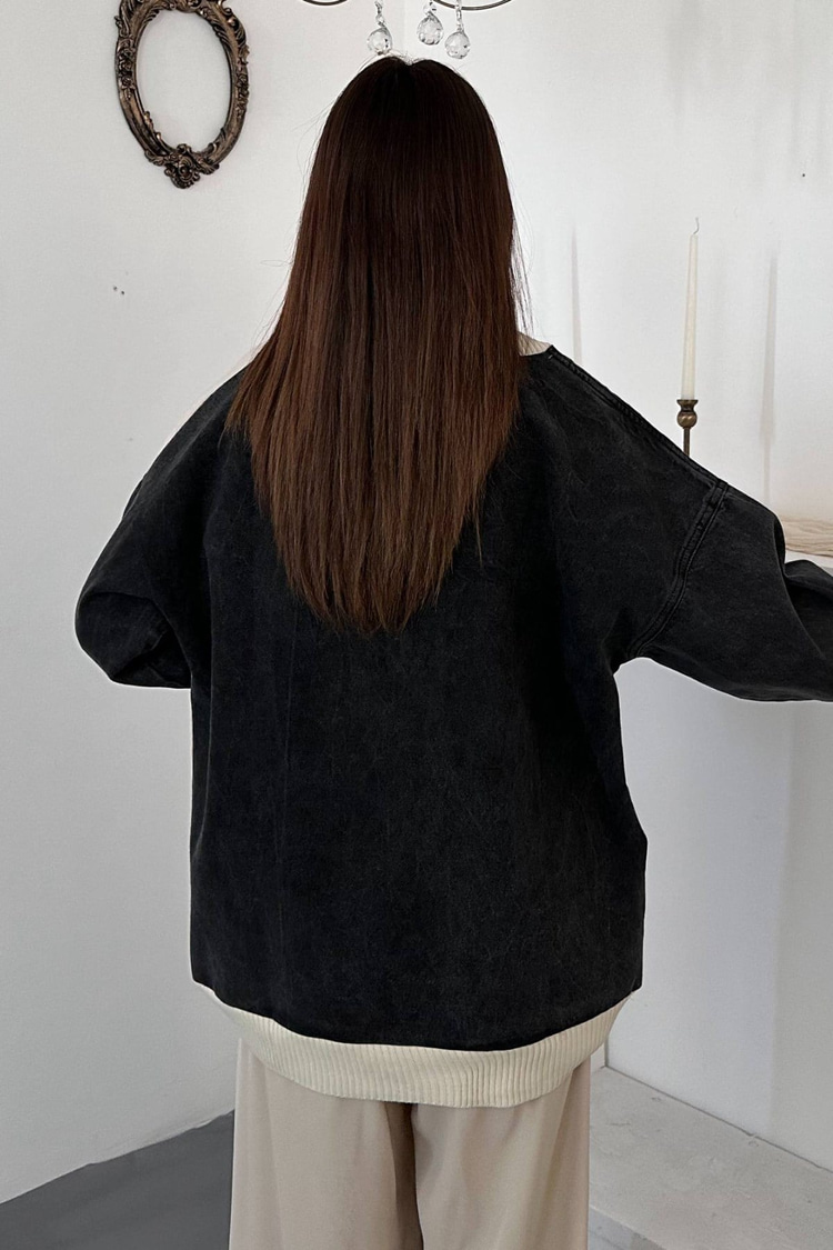 Black Trimmed Denim Cardigan
