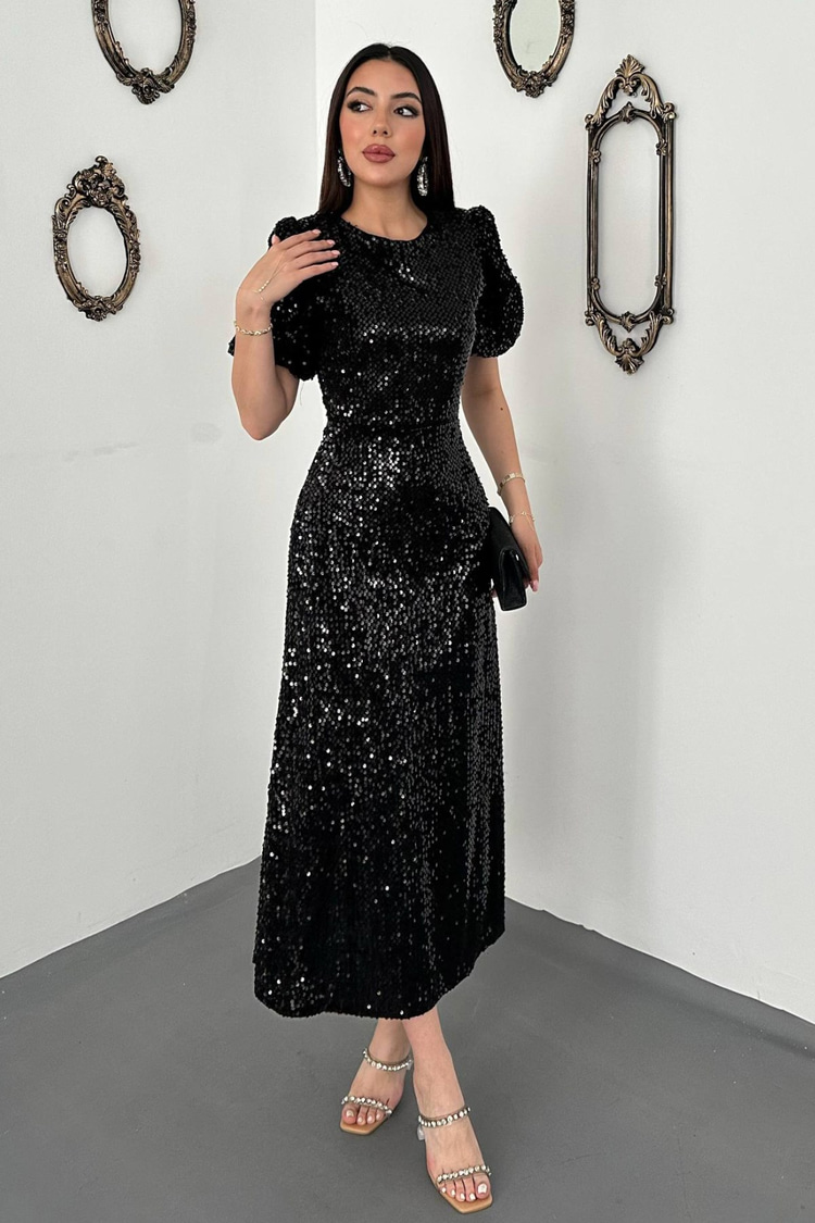 Black Sequin Dress