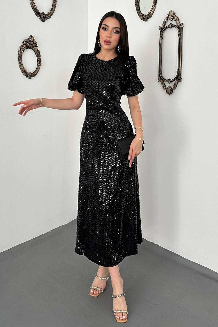 Black Sequin Dress