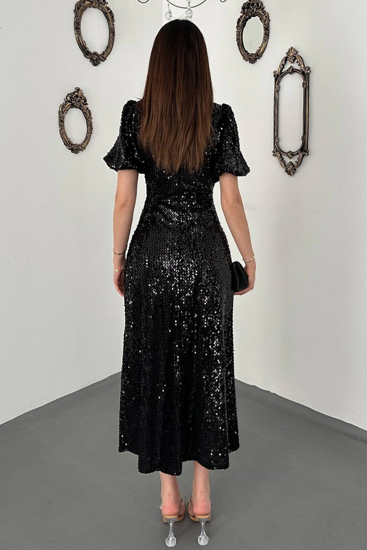 Black Sequin Dress