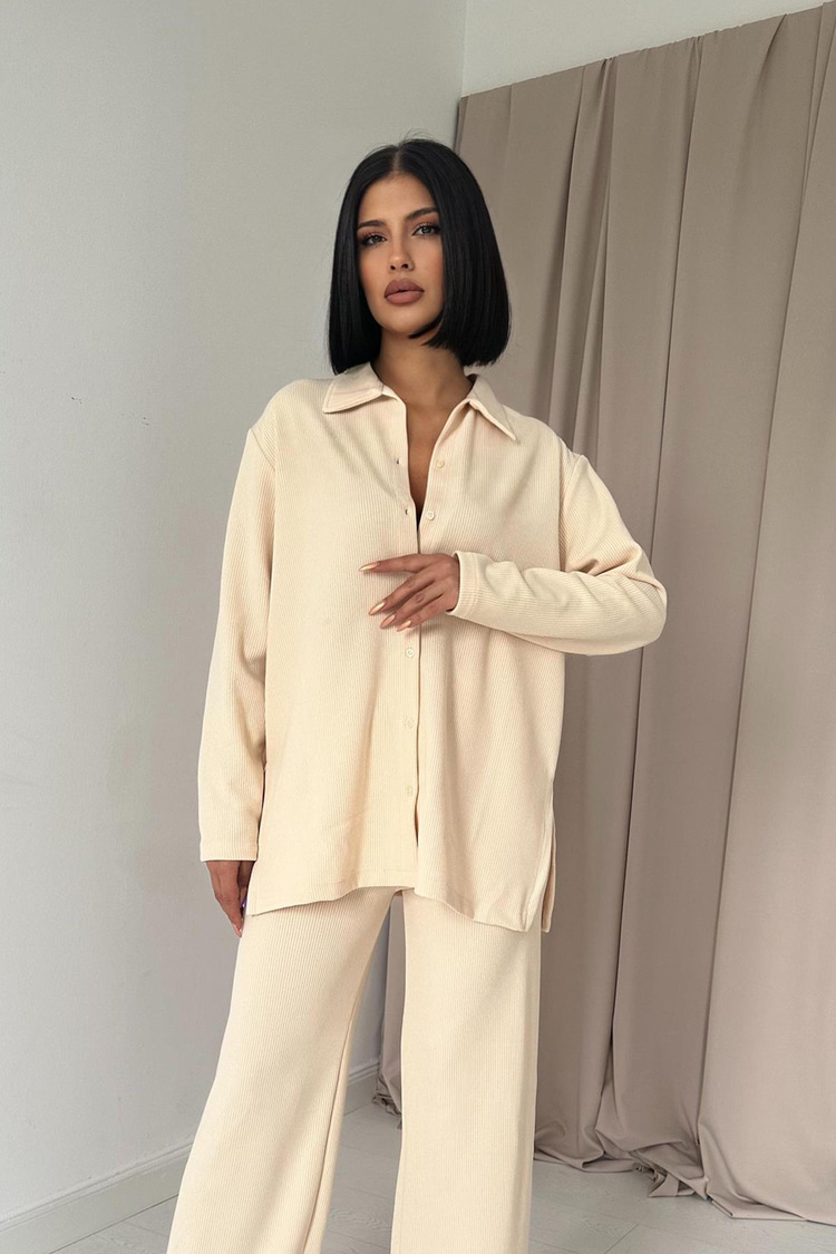 Beige Corduroy Chenille Set