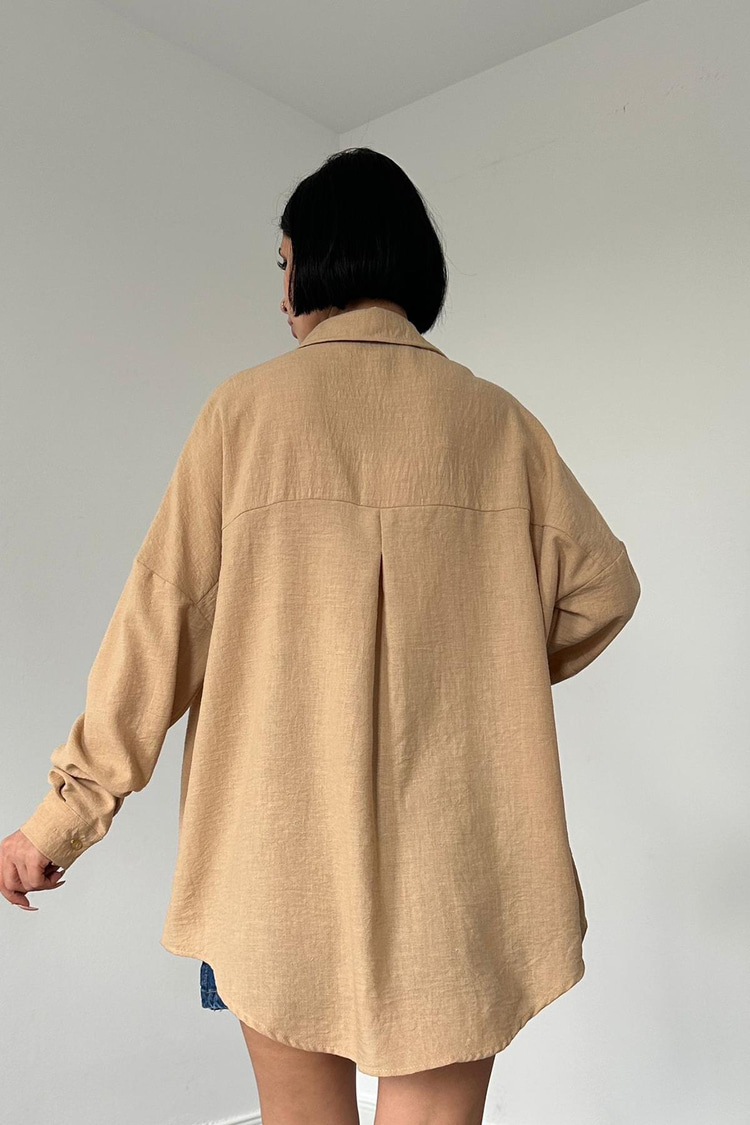 Beige Embellished Shirt