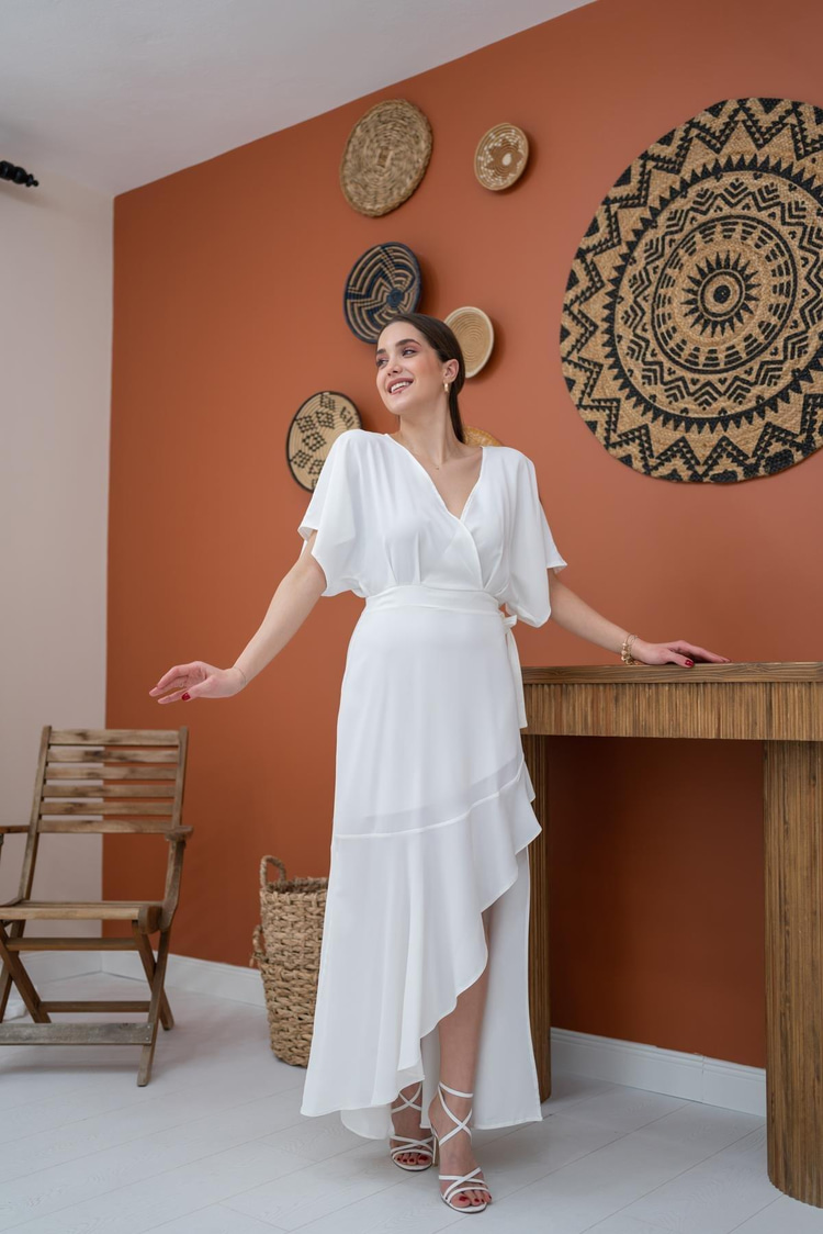 Dubai Dress With White Belt Detail