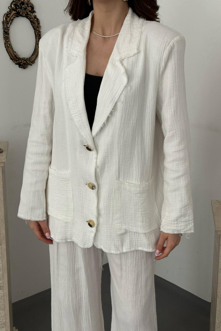 White Oversize Muslin Set