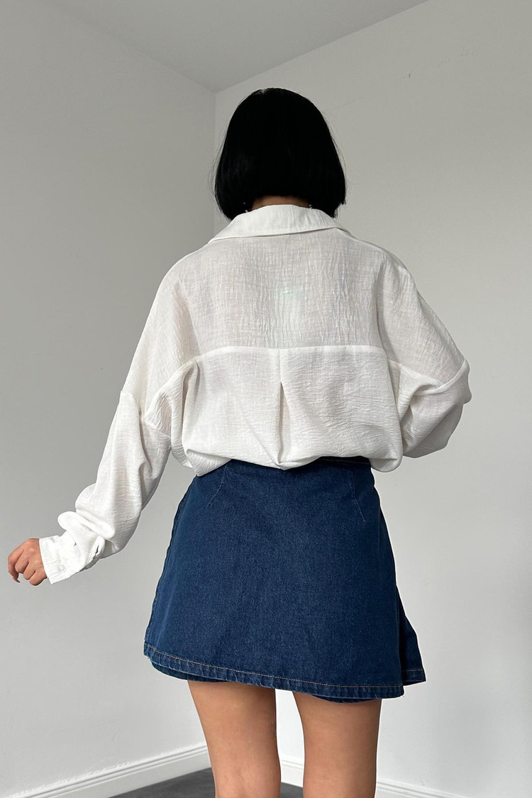 White Stone Embellished Shirt