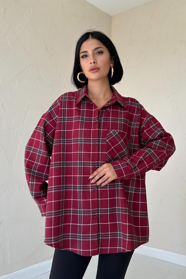 Burgundy Plaid Shirt