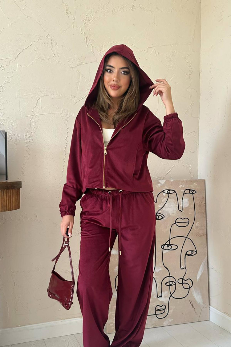 Burgundy Fine Velvet Set