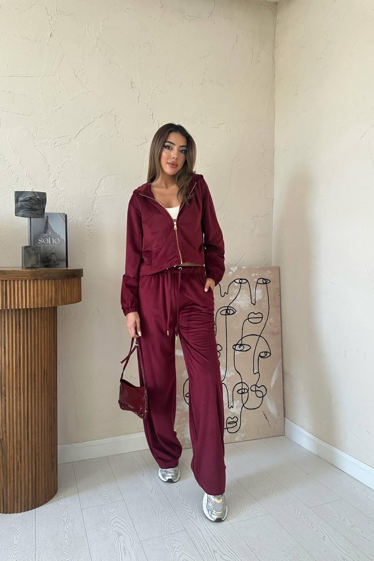 Burgundy Fine Velvet Set
