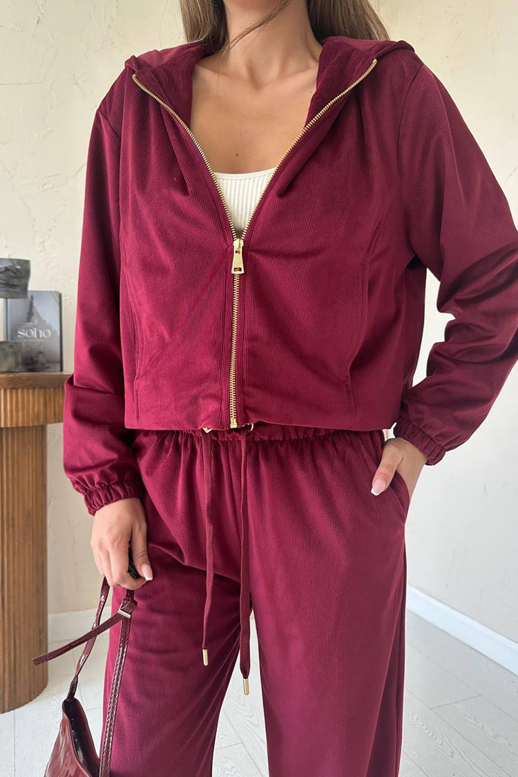 Burgundy Fine Velvet Set