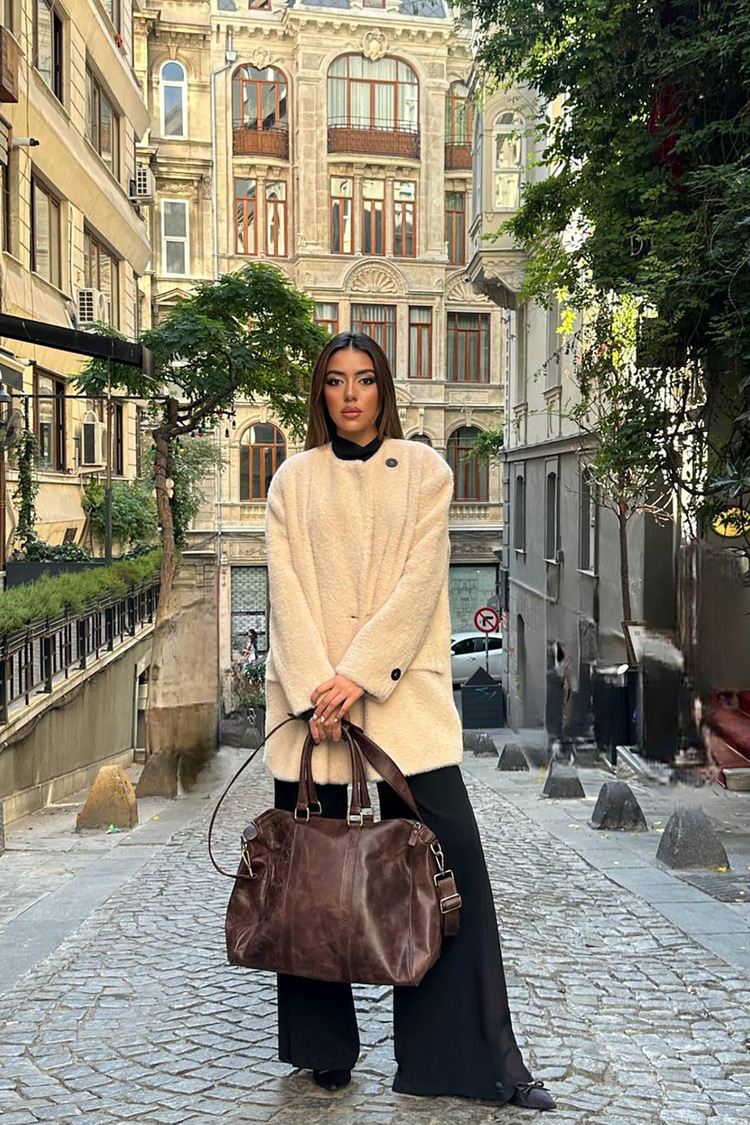 Camel Fluffy Fur Coat