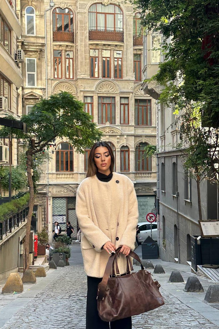 Camel Fluffy Fur Coat