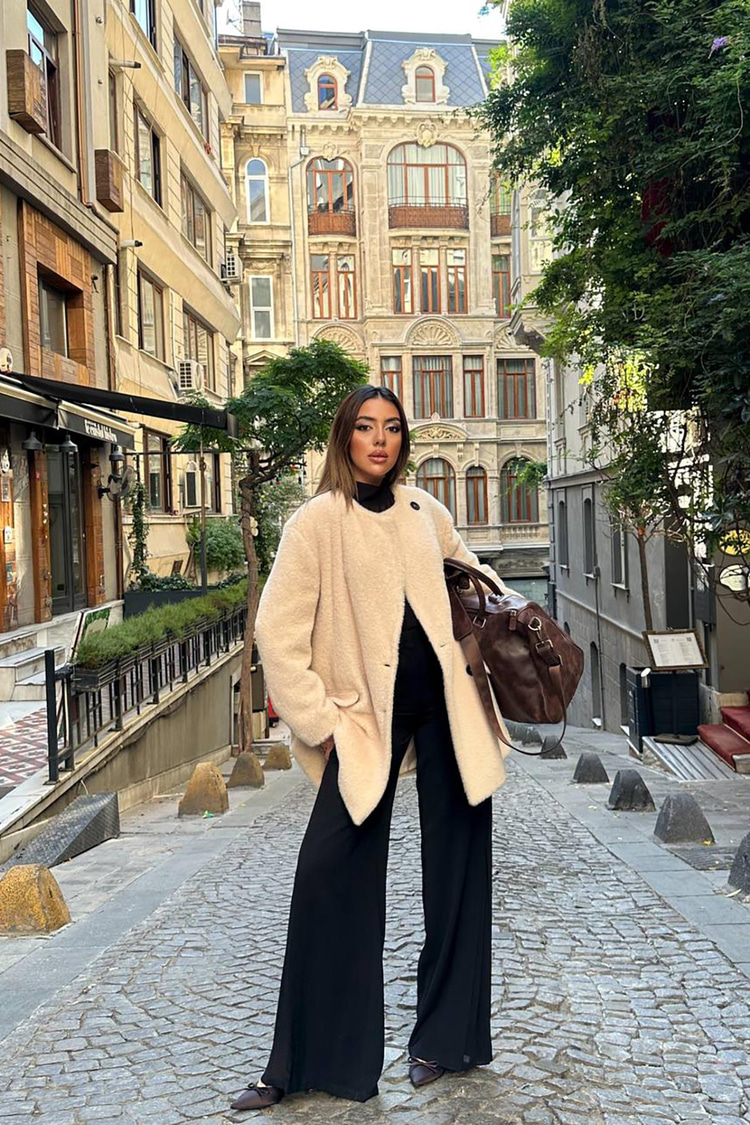 Camel Fluffy Fur Coat